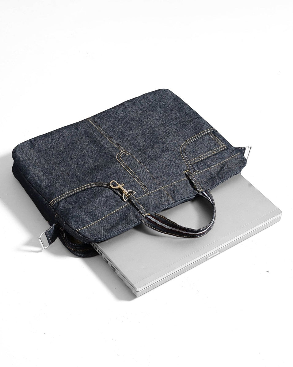 DENIM LAPTOP BAG Polkadots