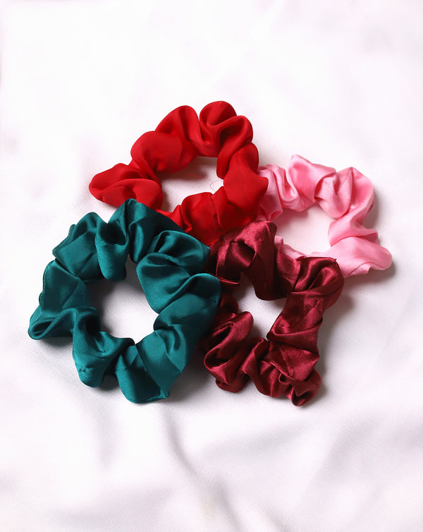 | PACK OF 4 PLAIN SCRUNCHIES |