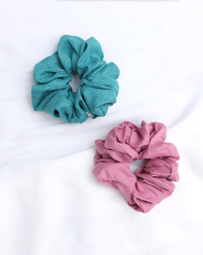 -PACK OF 2 PLAIN SCRUNCHIES-