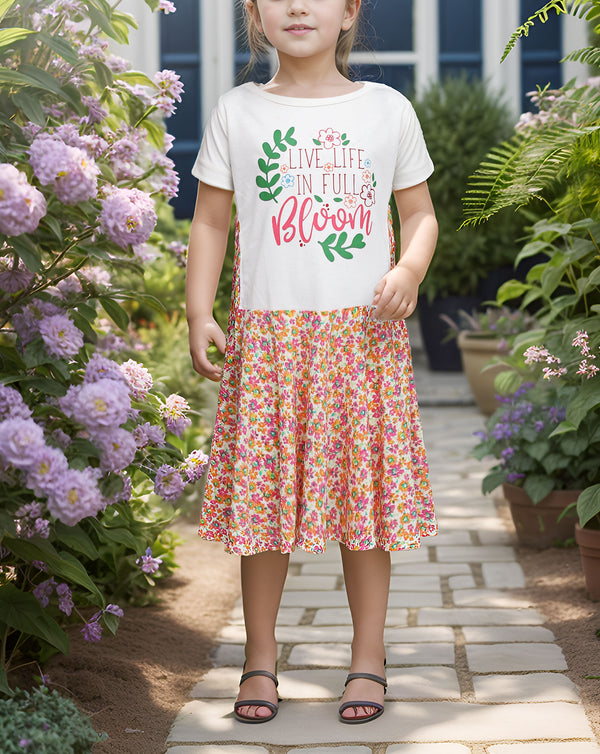 GIRLS PRINTED FROCK (MINOR FAULT)