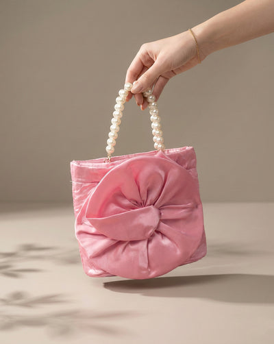 -PEARL HANDLE BOW BAG-