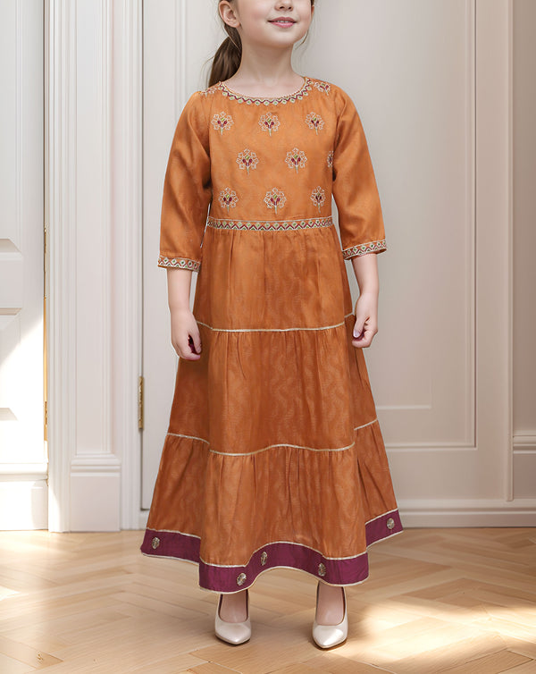 GIRLS EMBROIDERED MAXI