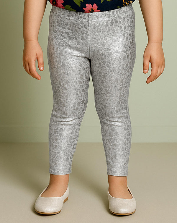 GIRLS SILVER TIGHTS
