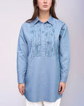 -DENIM EMBROIDERED TOP (MINOR FAULT)-