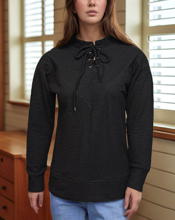 BAGGY FIT THERMAL TOP (MINOR FAULT) - Polkadots - 14031PD-234149 - BAGGY FIT THERMAL TOP (MINOR FAULT)