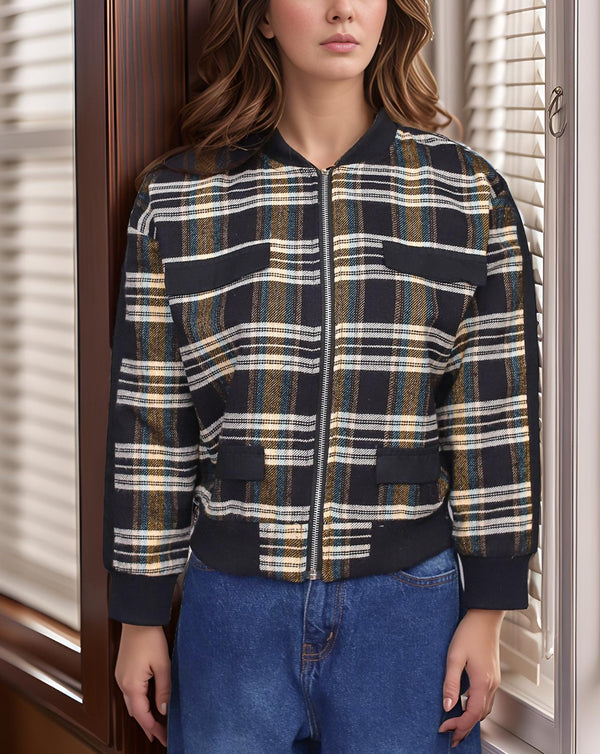 CHECKERED JACKET - Polkadots - 13827AK-235804 - CHECKERED JACKET