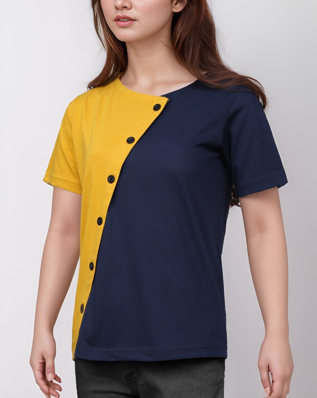 COLOR BLOCKING TOP - Polkadots
