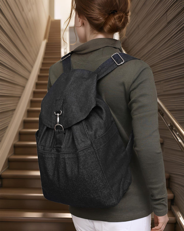 DENIM BAGPACK - Polkadots - 13979PD-221822 - DENIM BAGPACK