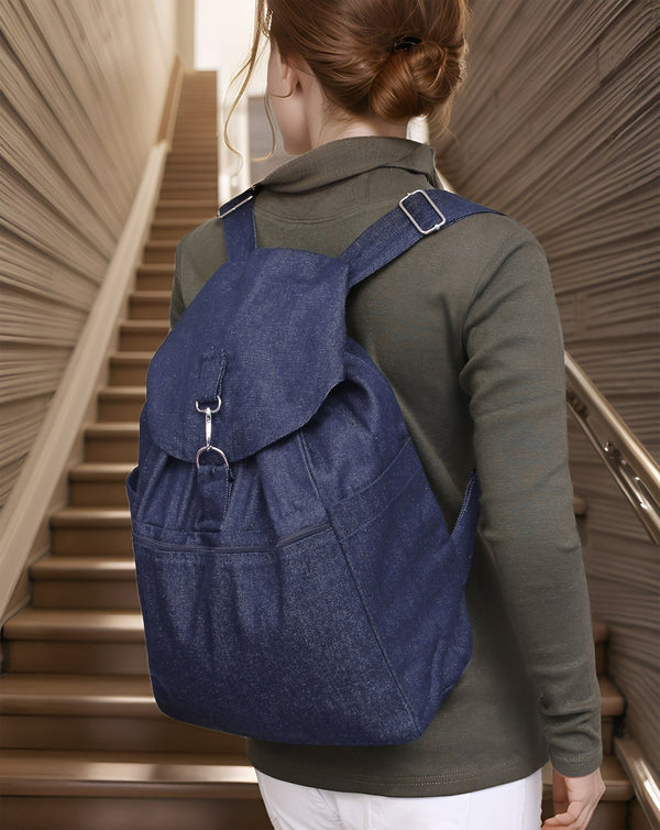 DENIM BAGPACK - Polkadots - 13979PD-221822 - DENIM BAGPACK