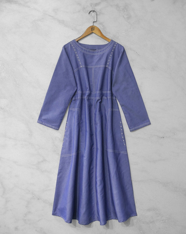 DENIM LONG TOP - Polkadots - 13920MN-220837 - DENIM LONG TOP