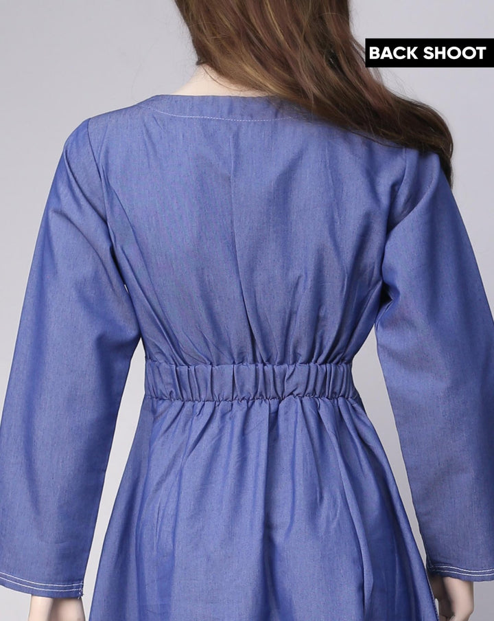 DENIM LONG TOP - Polkadots - 13920MN-220834 - DENIM LONG TOP