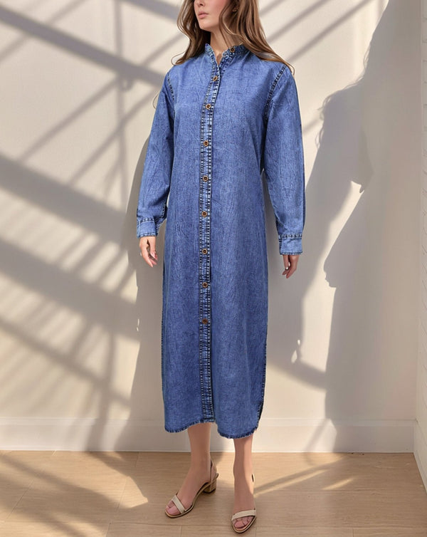 DENIM MAXI - Polkadots - 13740AK-217565 - DENIM MAXI