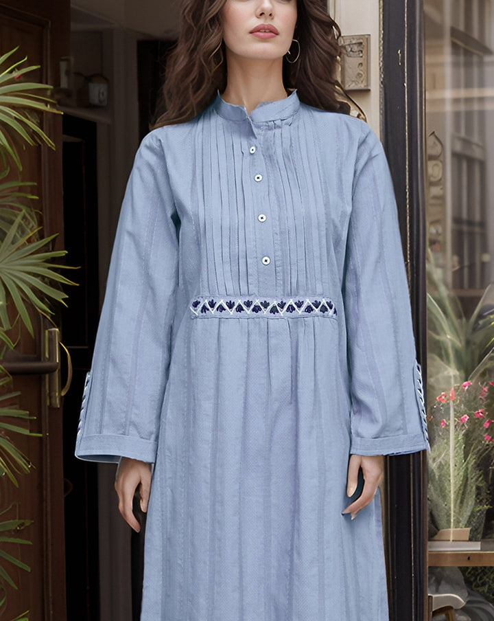 EMBROIDERED KURTI - Polkadots - 14601PD-231009 - EMBROIDERED KURTI