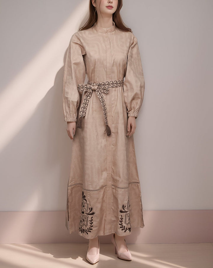 EMBROIDERED MAXI - Polkadots - 14829PG-235244 - EMBROIDERED MAXI