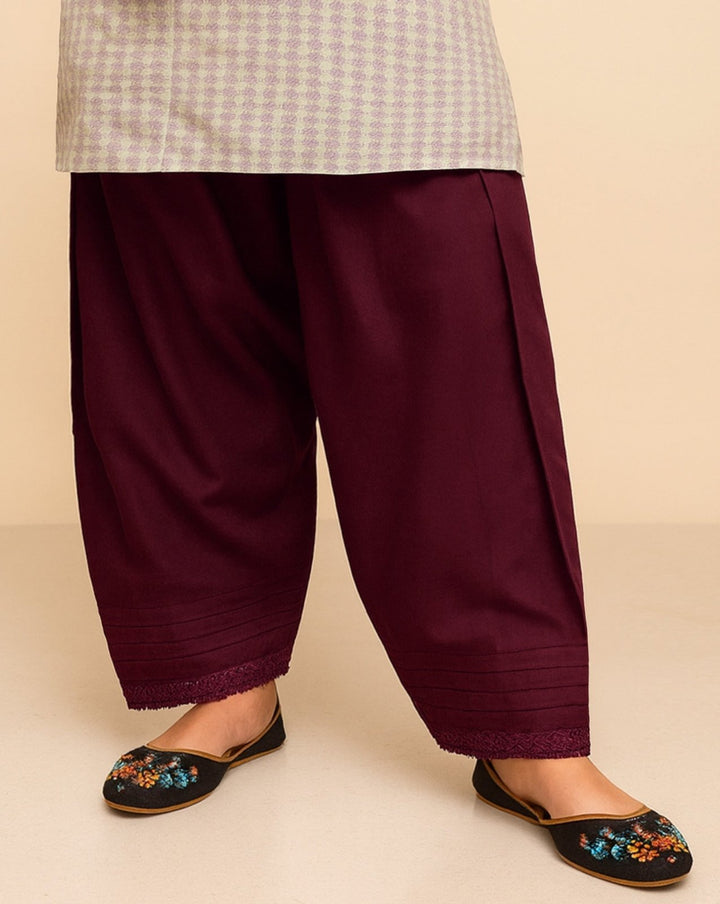  - EMBROIDERED SHALWAR - Polkadots - 10019HG-074744 - EMBROIDERED SHALWAR - 