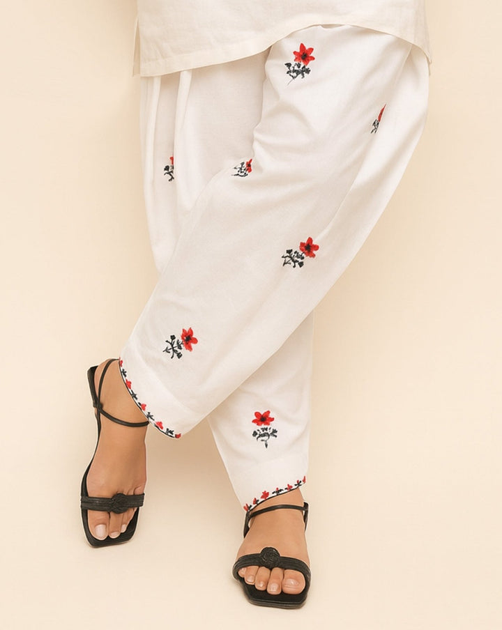 EMBROIDERED SHALWAR (MINOR FAULT) - Polkadots - 14656PD-231860 - EMBROIDERED SHALWAR (MINOR FAULT)