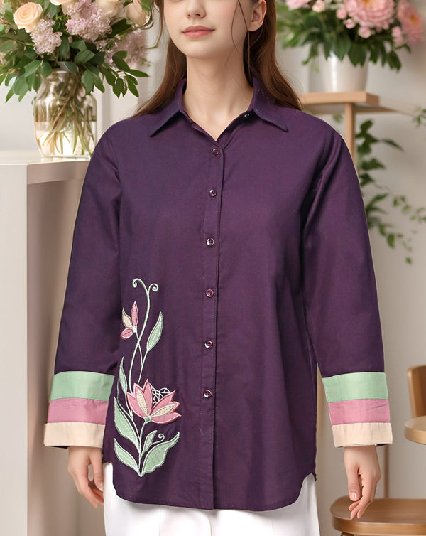 EMBROIDERED TOP - Polkadots - 14437HG-228096 - EMBROIDERED TOP