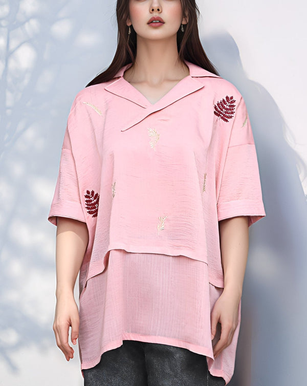  - EMBROIDERED TOP - Polkadots - 14515MN-229692 - EMBROIDERED TOP - 