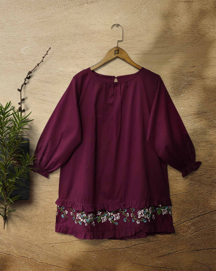  - EMBROIDERED TOP - Polkadots - 13348HG-210777 - EMBROIDERED TOP - 