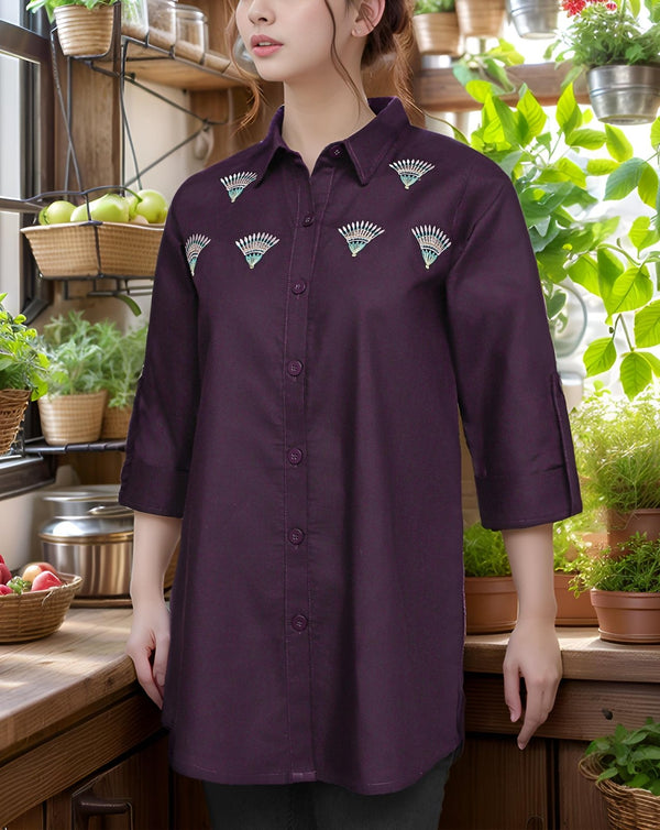 EMBROIDERED TOP - Polkadots - 13753AR - 217691 - EMBROIDERED TOP