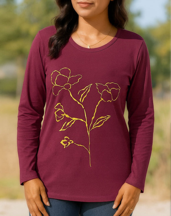  - FULL SLEEVES PRINTED T SHIRT - Polkadots - 14217PD-224556 - FULL SLEEVES PRINTED T SHIRT - 