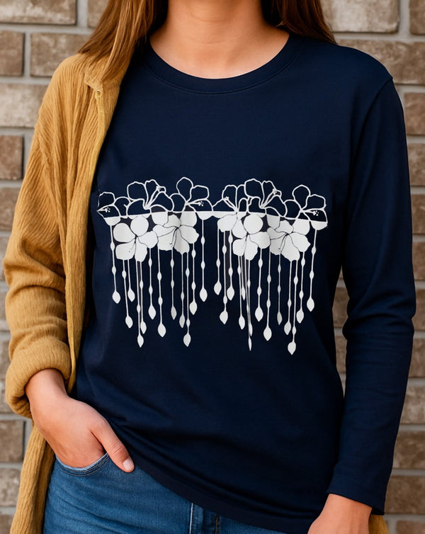  - FULL SLEEVES PRINTED T SHIRT - Polkadots - 14014PD-222313 - FULL SLEEVES PRINTED T SHIRT - 