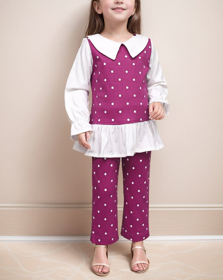 GIRLS 2 PIECE SUIT - Polkadots - 14804AY-234679 - GIRLS 2 PIECE SUIT