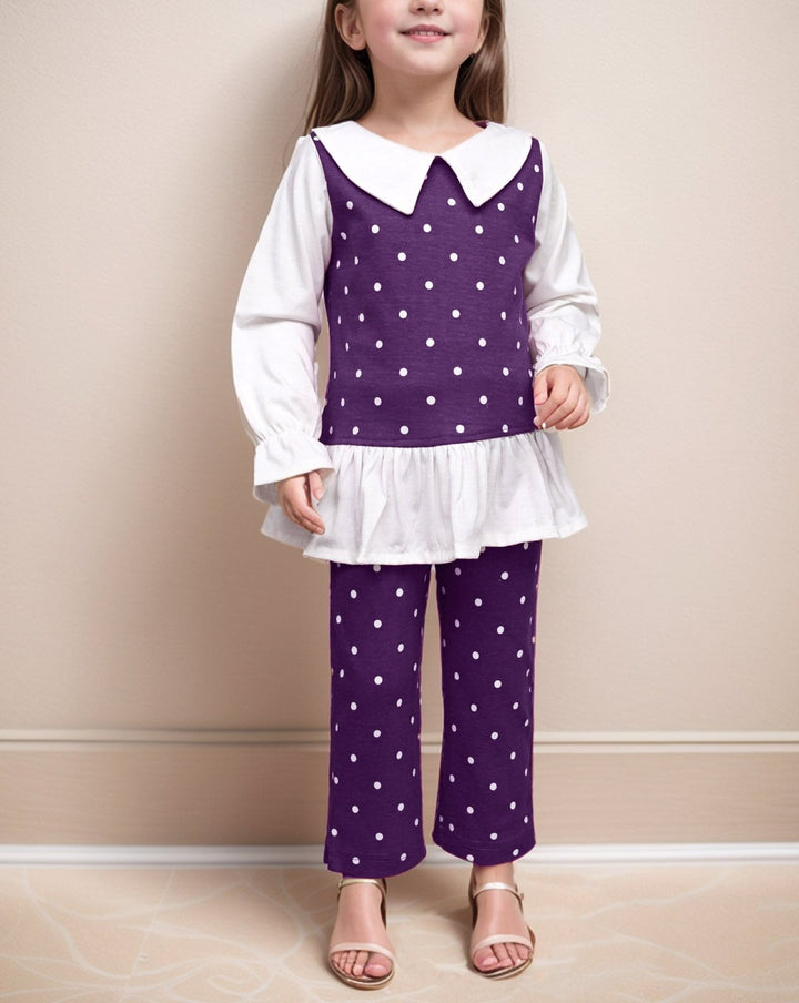 GIRLS 2 PIECE SUIT - Polkadots - 14804AY-234684 - GIRLS 2 PIECE SUIT