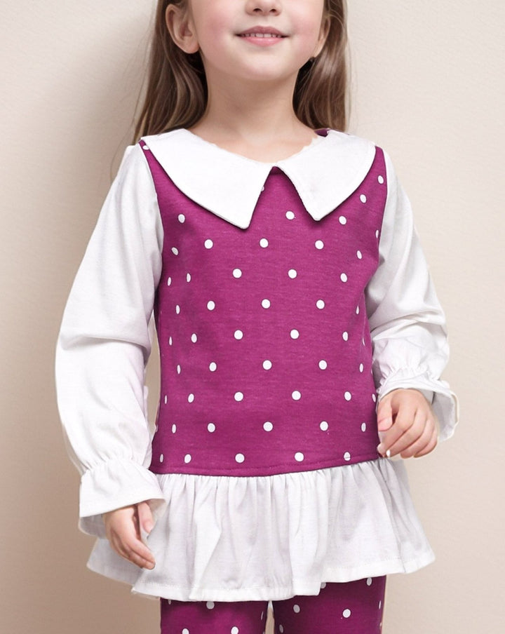 GIRLS 2 PIECE SUIT - Polkadots - 14804AY-234684 - GIRLS 2 PIECE SUIT