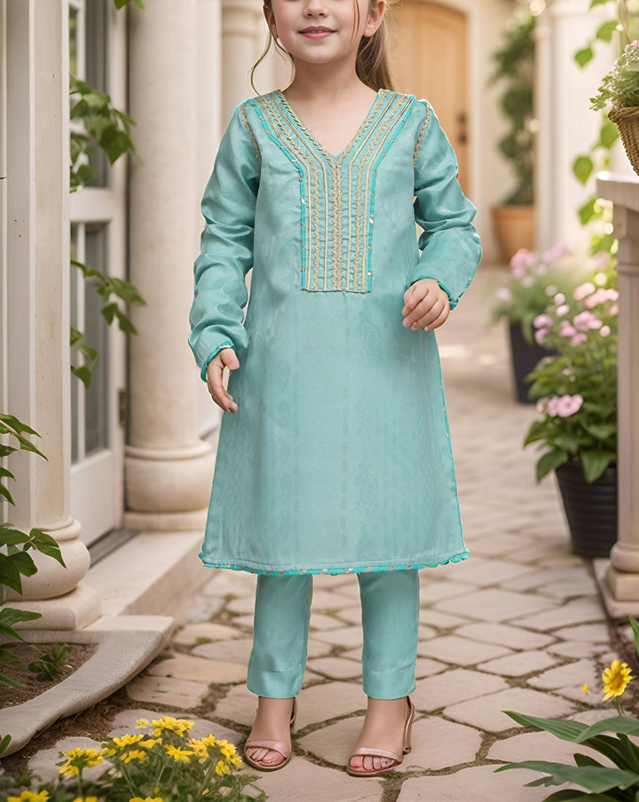 GIRLS 2 PIECE SUIT - Polkadots - 14296AY-a1 - GIRLS 2 PIECE SUIT