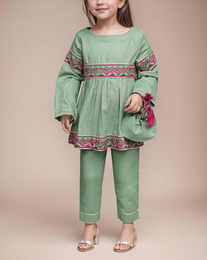 GIRLS 2 PIECE SUIT WITH BAG (MINOR FAULT) - Polkadots - 14814PD-234841 - GIRLS 2 PIECE SUIT WITH BAG (MINOR FAULT)