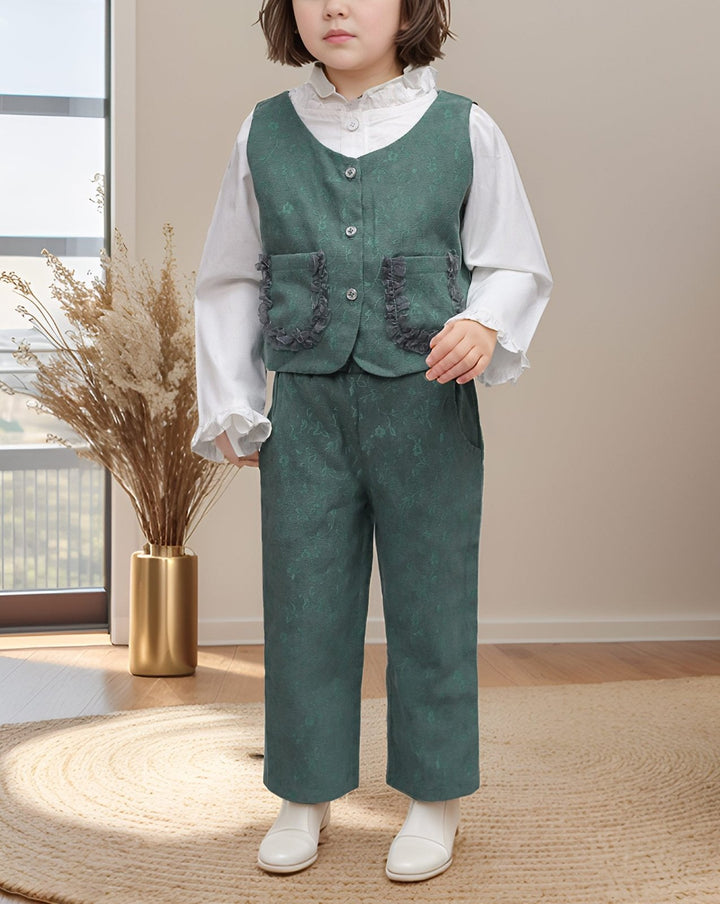 GIRLS 3 PIECE SUIT - Polkadots - 14903MN-236657 - GIRLS 3 PIECE SUIT