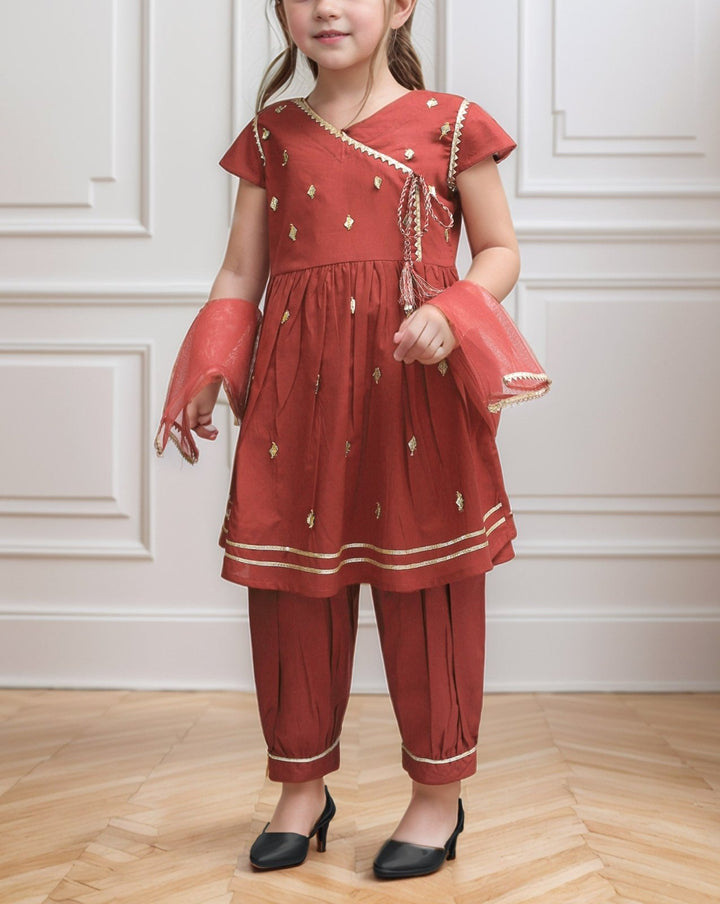 GIRLS 3 PIECE SUIT - Polkadots - 13375PD-231485 - GIRLS 3 PIECE SUIT