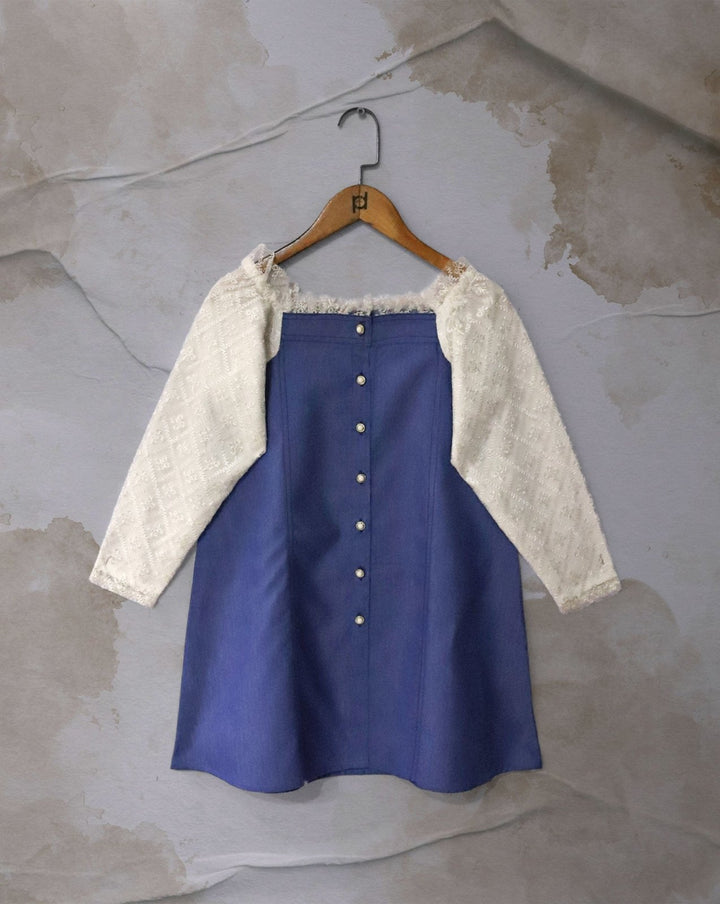 GIRLS DENIM TOP - Polkadots - 13782MN - 218262 - GIRLS DENIM TOP