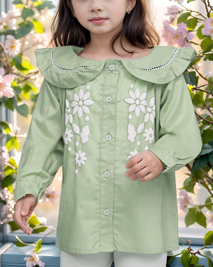 GIRLS EMBOSSED PRINTED TOP - Polkadots - 14408QA - 227704 - GIRLS EMBOSSED PRINTED TOP