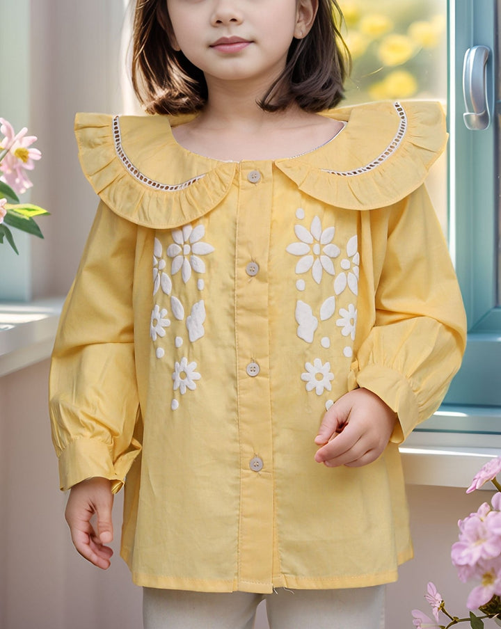 GIRLS EMBOSSED PRINTED TOP - Polkadots - 14408QA - 227709 - GIRLS EMBOSSED PRINTED TOP