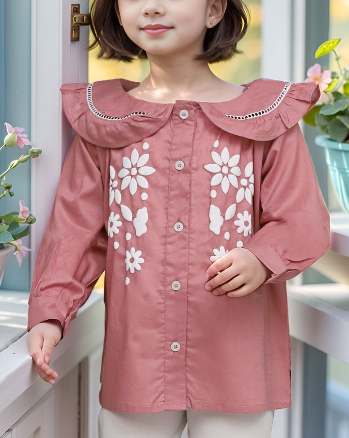 GIRLS EMBOSSED PRINTED TOP - Polkadots - 14408QA - 227699 - GIRLS EMBOSSED PRINTED TOP