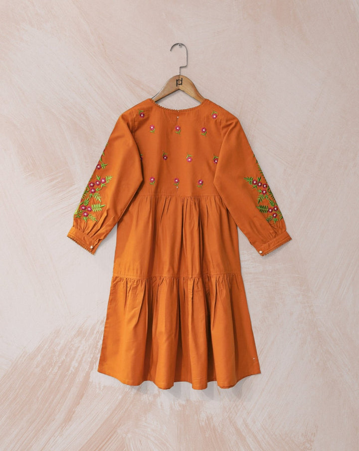 GIRLS EMBROIDERED KURTI - Polkadots - 12943PG - 227142 - GIRLS EMBROIDERED KURTI