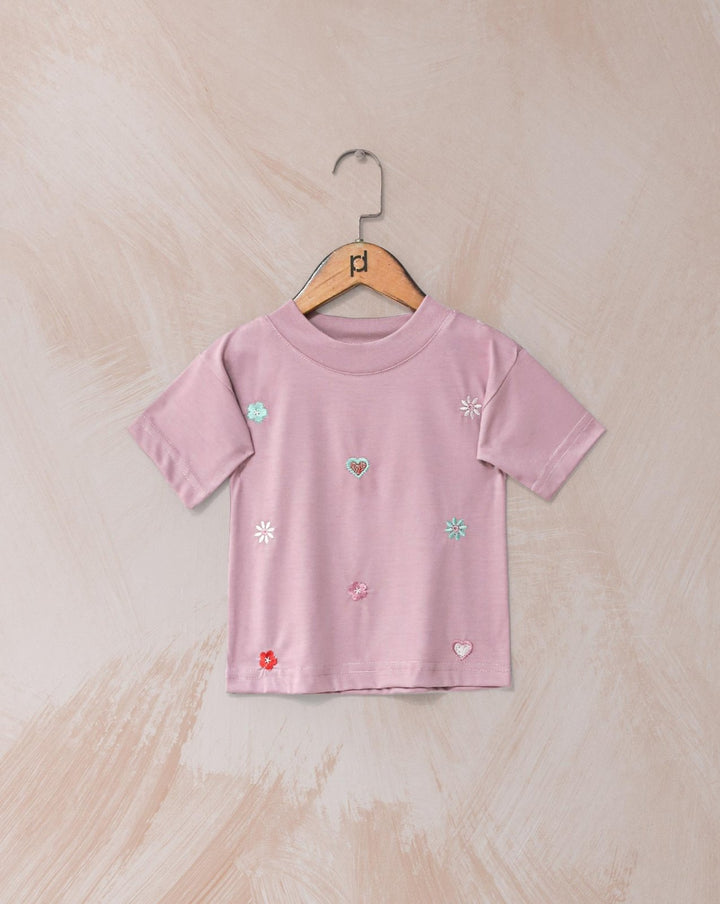  - GIRLS EMBROIDERED T - SHIRT - Polkadots - 14400AY-227466 - GIRLS EMBROIDERED T - SHIRT - 