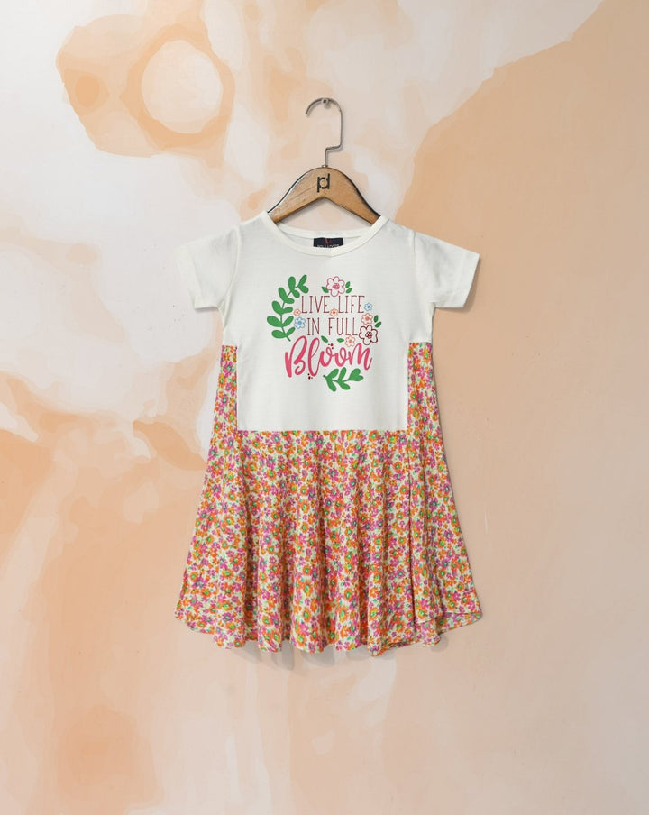 GIRLS PRINTED FROCK - Polkadots - 14685PD-232354 - GIRLS PRINTED FROCK