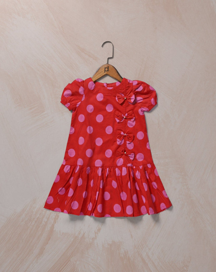  - GIRLS PRINTED FROCK - Polkadots - 14580HG-230789 - GIRLS PRINTED FROCK - 