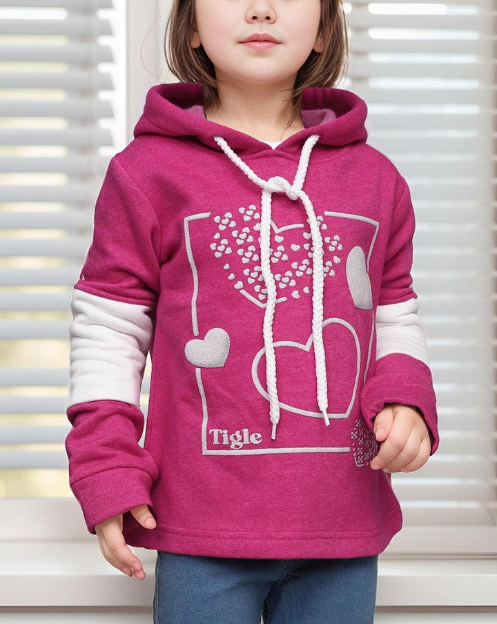 GIRLS PRINTED HOODIE - Polkadots - 14845HG-235442 - GIRLS PRINTED HOODIE