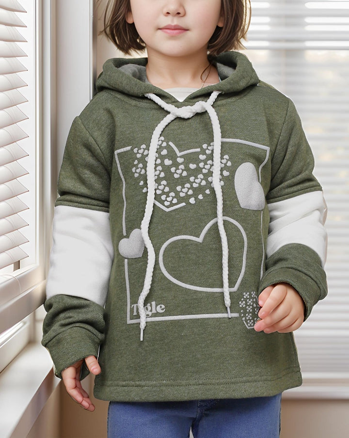 GIRLS PRINTED HOODIE - Polkadots - 14845HG-235432 - GIRLS PRINTED HOODIE