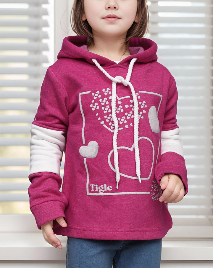 GIRLS PRINTED HOODIE - Polkadots - 14845HG-236565 - GIRLS PRINTED HOODIE