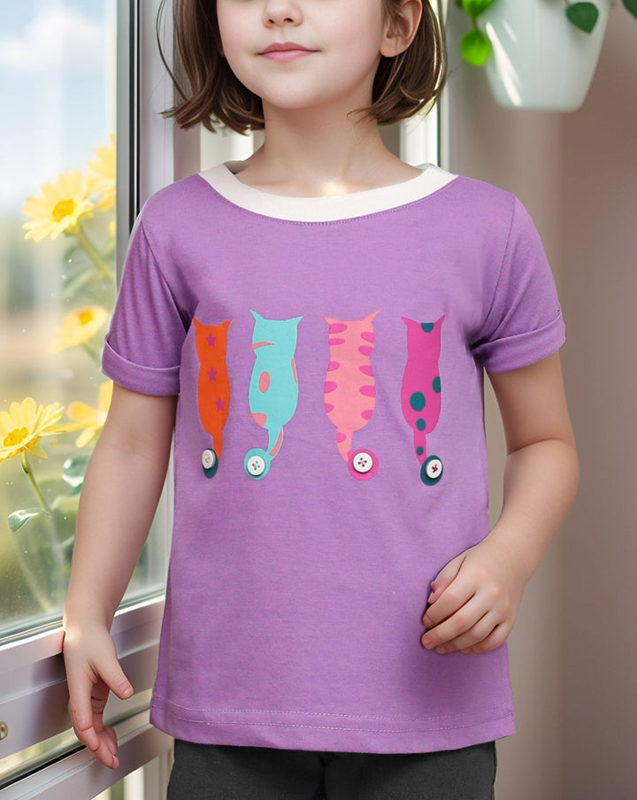  - GIRLS PRINTED T - SHIRT - Polkadots - 14261AY-225223 - GIRLS PRINTED T - SHIRT - 