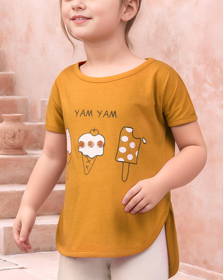  - GIRLS PRINTED T - SHIRT - Polkadots - 13575AY-225938 - GIRLS PRINTED T - SHIRT - 