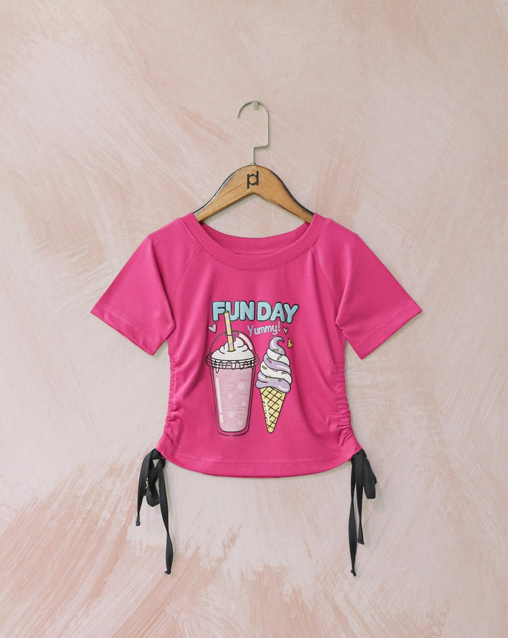  - GIRLS PRINTED T - SHIRT - Polkadots - 14395PD-227326 - GIRLS PRINTED T - SHIRT - 