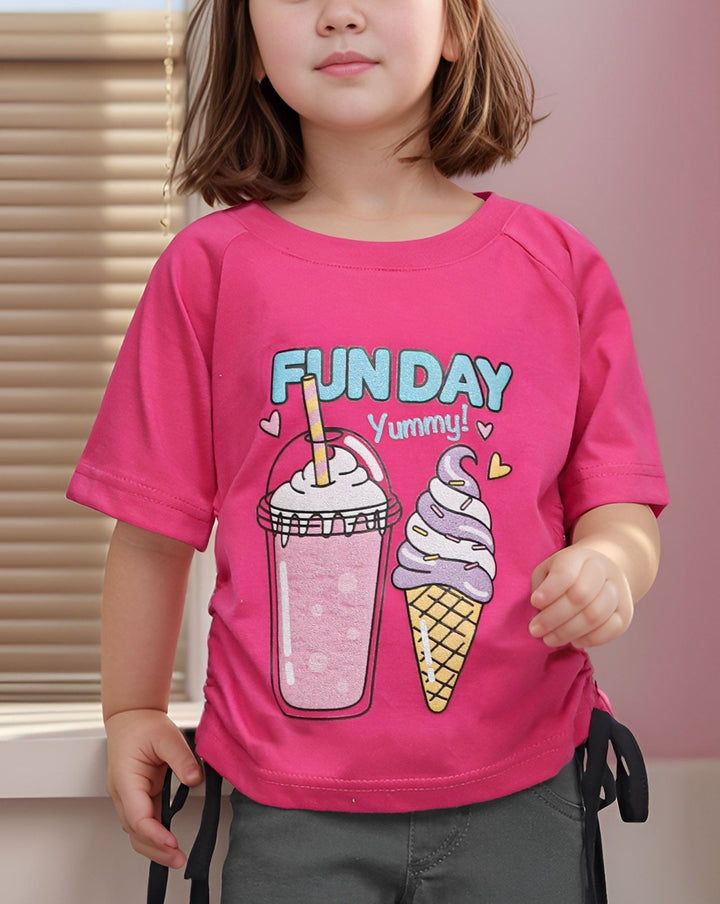  - GIRLS PRINTED T - SHIRT - Polkadots - 14395PD-227331 - GIRLS PRINTED T - SHIRT - 