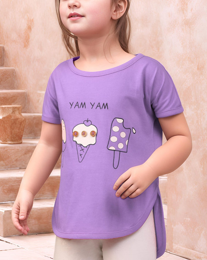  - GIRLS PRINTED T - SHIRT - Polkadots - 13575AY-215539 - GIRLS PRINTED T - SHIRT - 