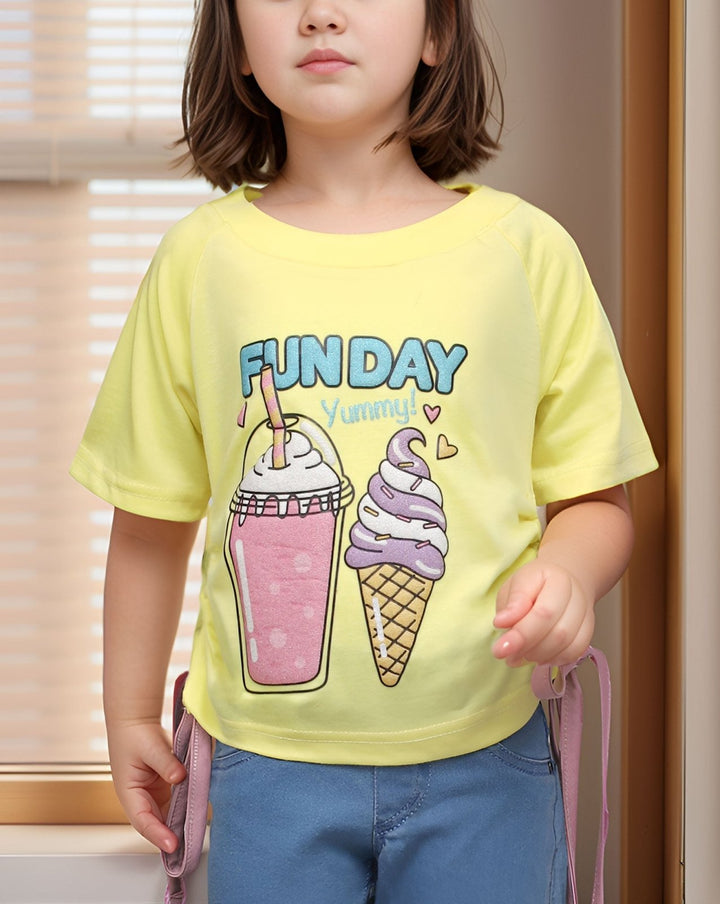  - GIRLS PRINTED T - SHIRT - Polkadots - 14395PD-227326 - GIRLS PRINTED T - SHIRT - 